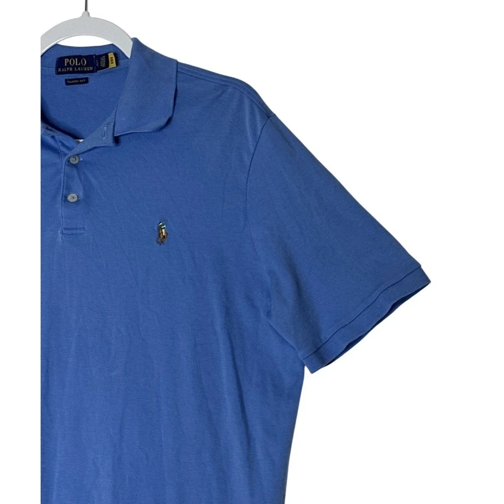 Polo Ralph Lauren Polo Shirt Mens Large Blue‎ Pony Logo Classic Fit Golf Outdoor